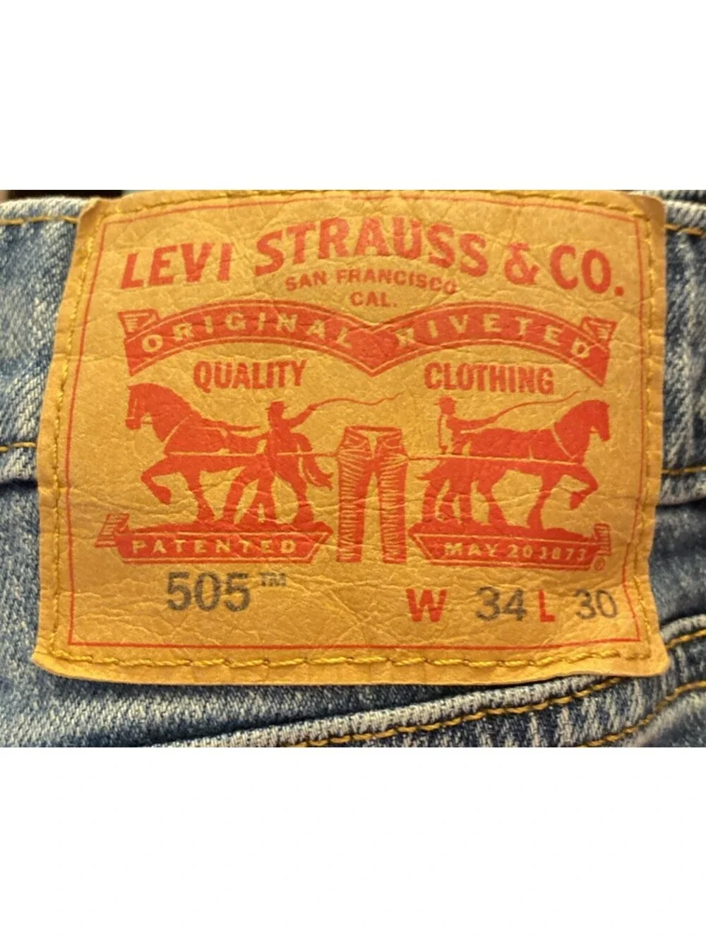Levis Jeans Mens 505 Casual Medium Wash Classic Everyday Straight Work 34X30